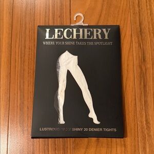 White Lustrous Silky Shiny Tights